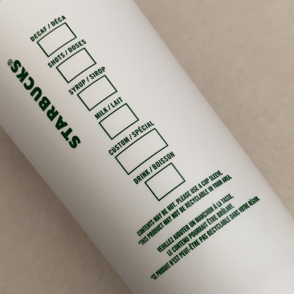 {NWOT} Starbucks | Reusable Coffee Mug Water Cup Plastic White/Green 16oz Grande - Picture 5 of 15